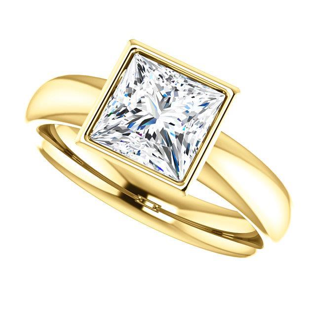 1,51 Ct. Sparkling Princess Natürliche Diamant Solitaire Ring Lünette Set