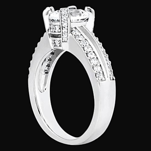 1,51 Karat Oval & Rund Verlobungs Echt Diamant Ring Pave Set Schmuck
