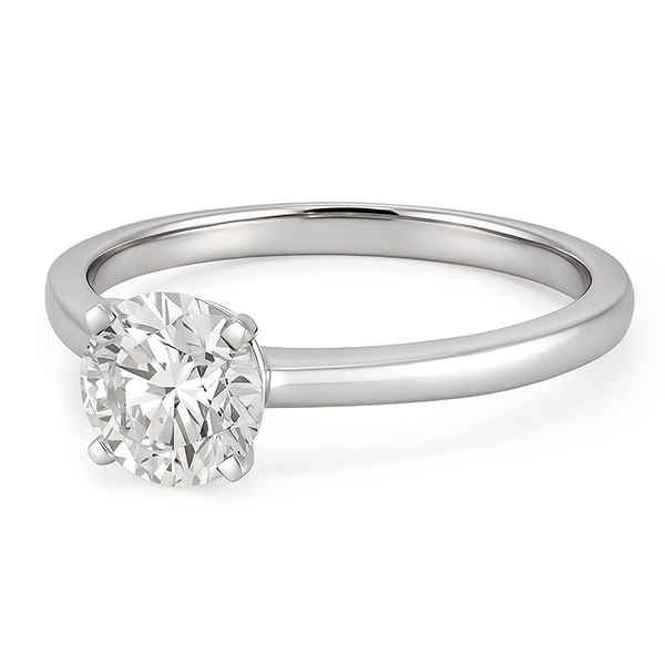 1 Karat Solitär-Ehering Mit Echte Diamanten im Rundschliff, Weißgold 14K