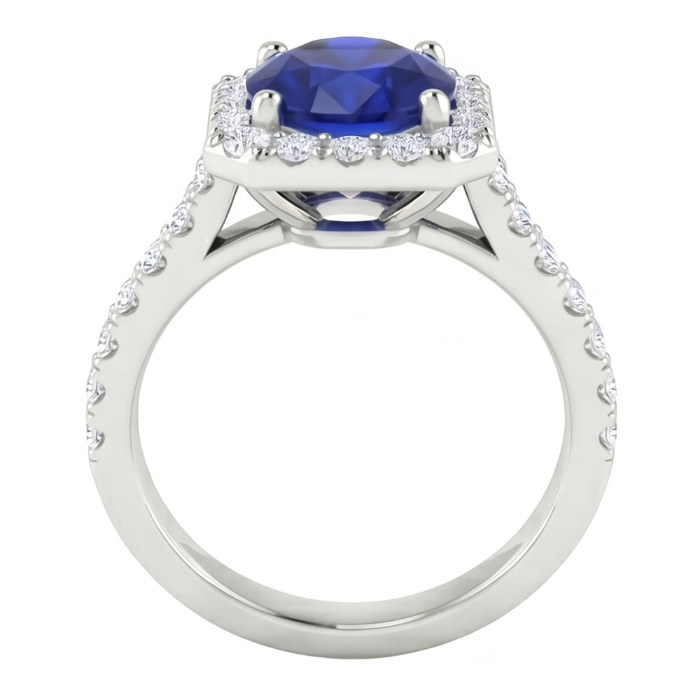 echter round diamant 2.70Karat ring Profilansicht