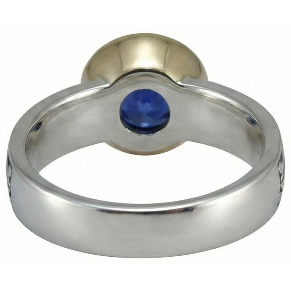 2 Karat Solitärring runder Tansanit AAA Antik-Stil Schmuck