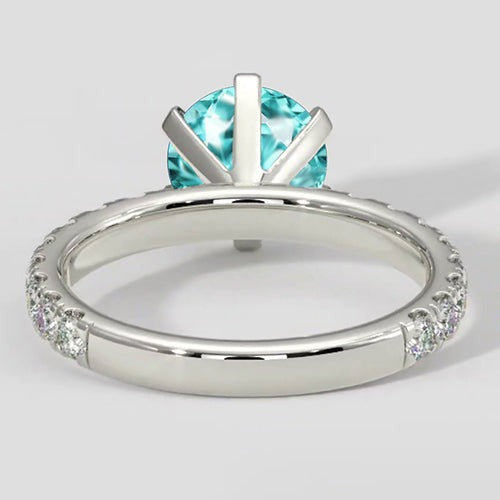 2-Karat-Verlobungsring mit Paraiba-Turmalin und Diamant
