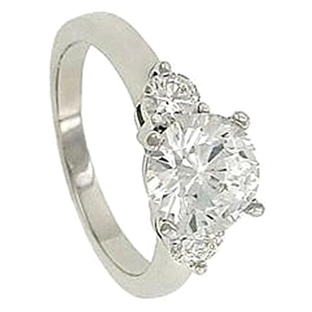 2.01 Natürliche Diamant Royal Verlobungsring Drei Steine Schmuck Neu