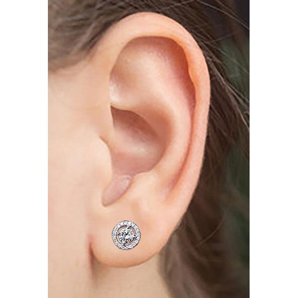 2.28 Kt Natürliche Diamanten Brillant Schliff Damen Ohrstecker Halo Ohrringe Mit Jacken