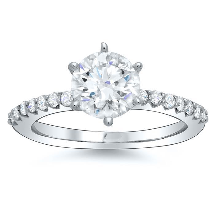 2.30 Karat Funkelnder Echt Diamant-Verlobungsring Weißgold 14K