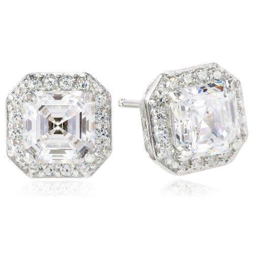 2.45 Karat Halo Natürliche Diamant Ohrstecker Asscher Und Runder Diamant