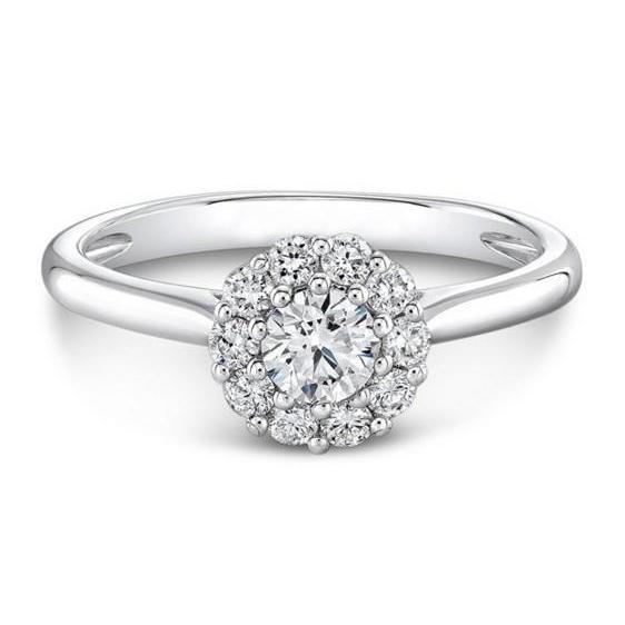 2.50 Karat Echt Diamant-Verlobungsring Halo-Schmuck