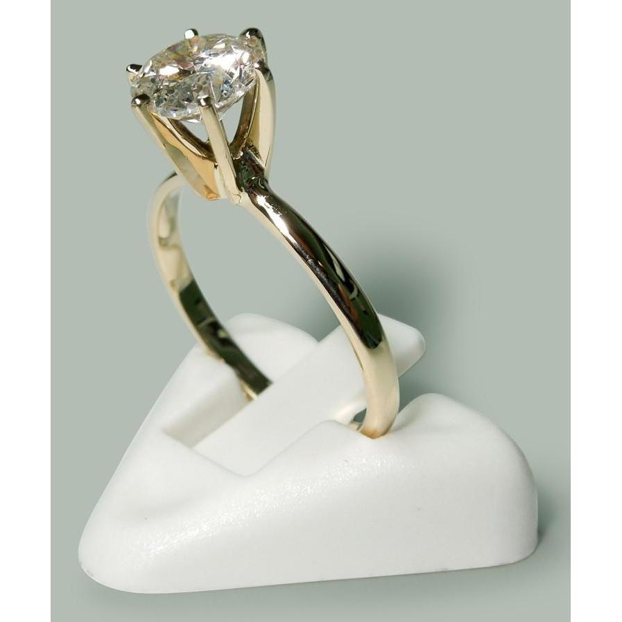 2.50 Karat Runder Echt Diamant-Solitär-Verlobungsring Gelbgold 14K