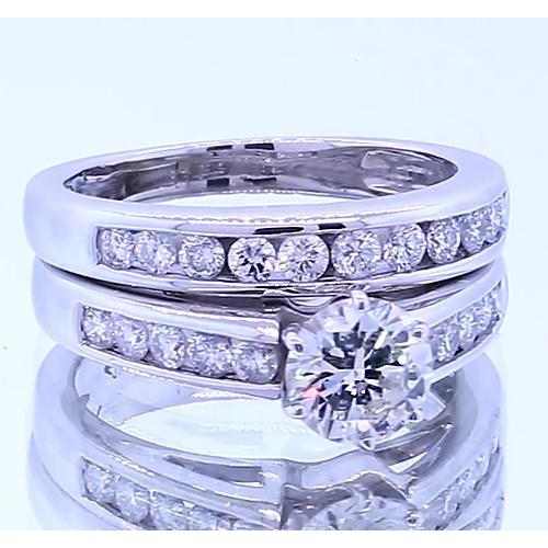 2.51 Karat Runder Echt Diamant-Verlobungsring-Set Weißgold 14K