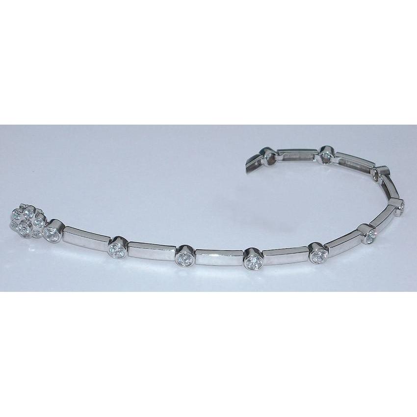 2.55 Karat Natürliche Diamant Tennisarmband vs Full Bezel Weißgold