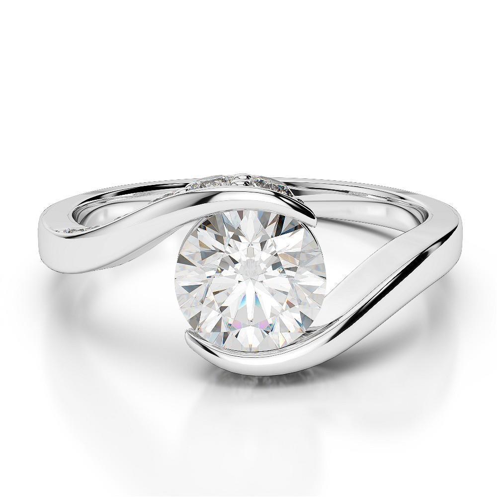 2.75 Karat Funkelnder Runder Natürliche Diamant-Hochzeits-Solitär-Ring Weiß 14K