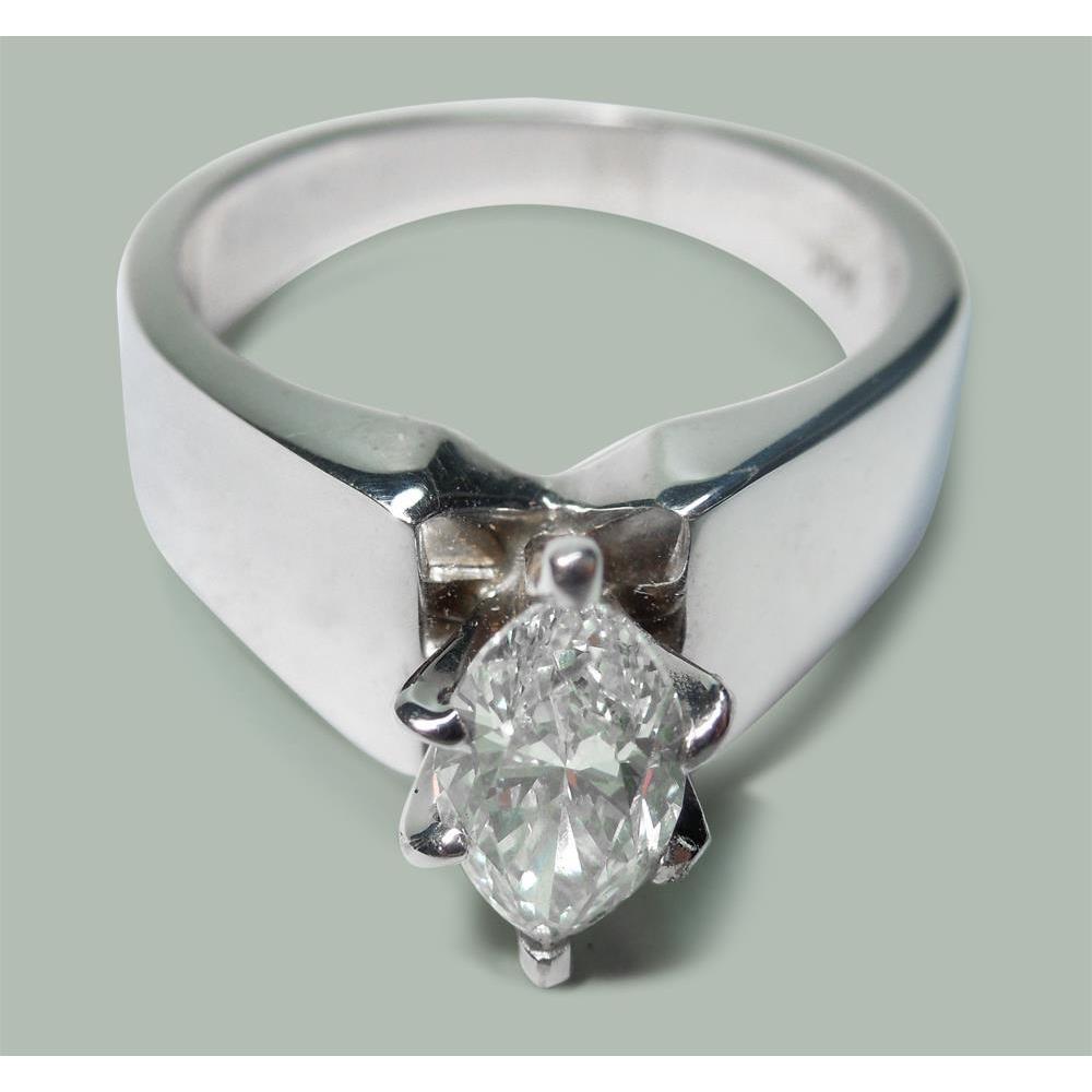 2 Karat Echt Diamant-Solitär-Verlobungsring 14K Weißgold