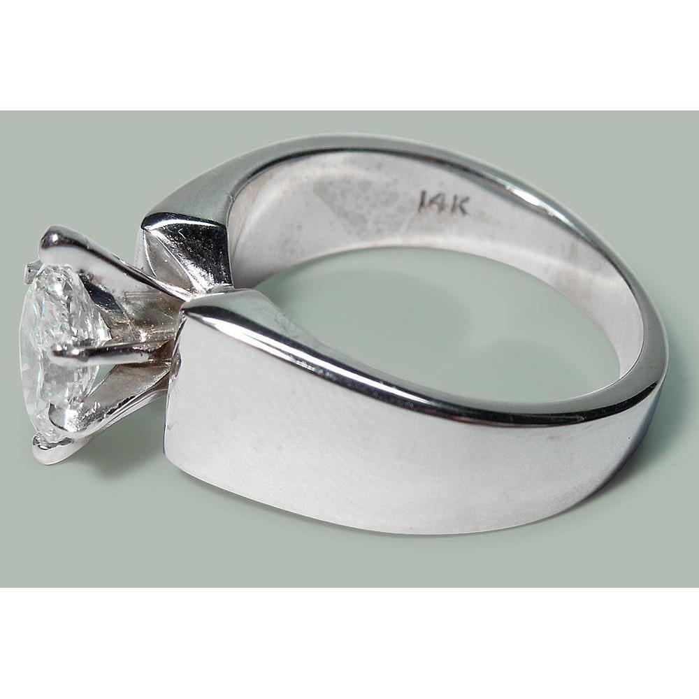 2 Karat Echt Diamant-Solitär-Verlobungsring 14K Weißgold