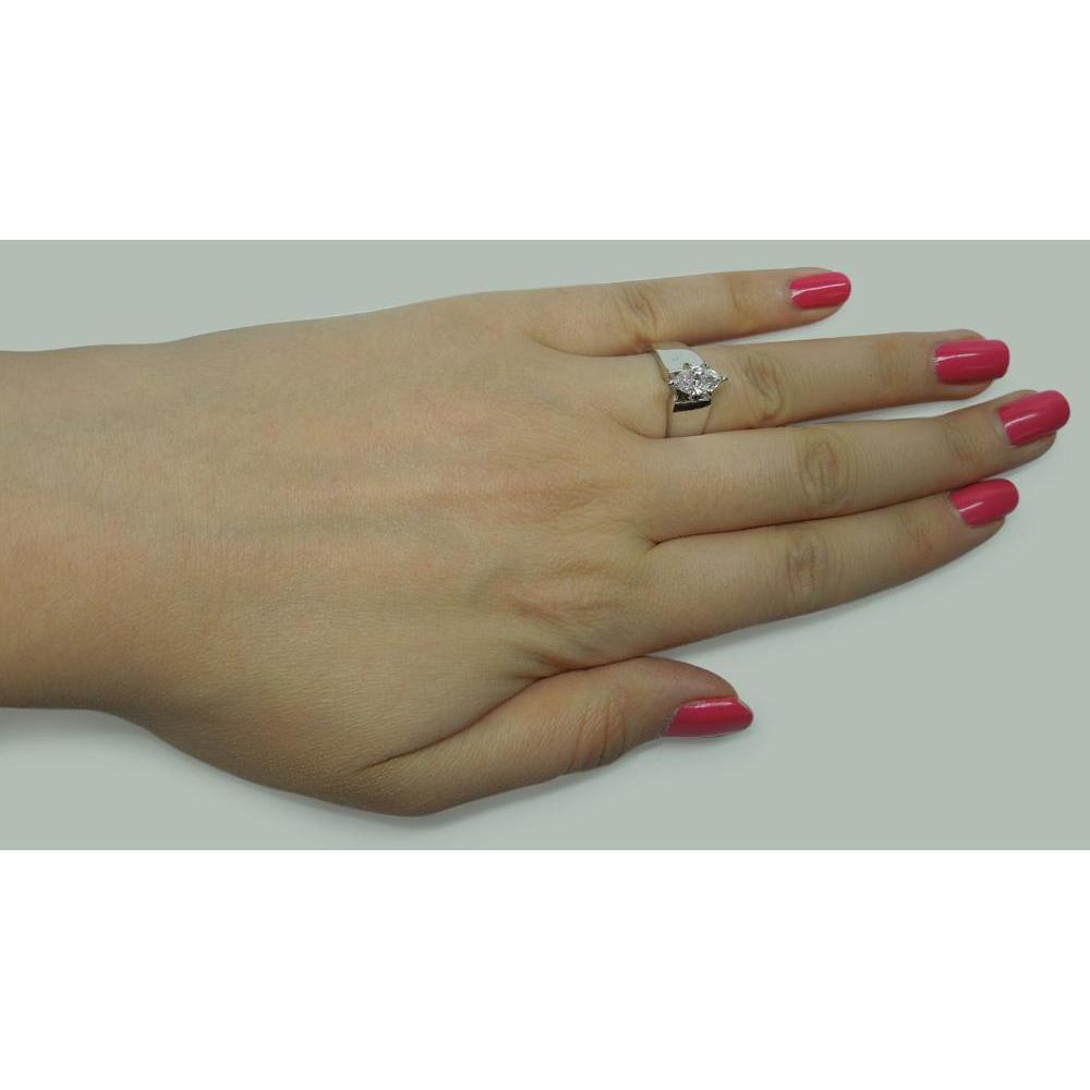 2 Karat Echt Diamant-Solitär-Verlobungsring 14K Weißgold