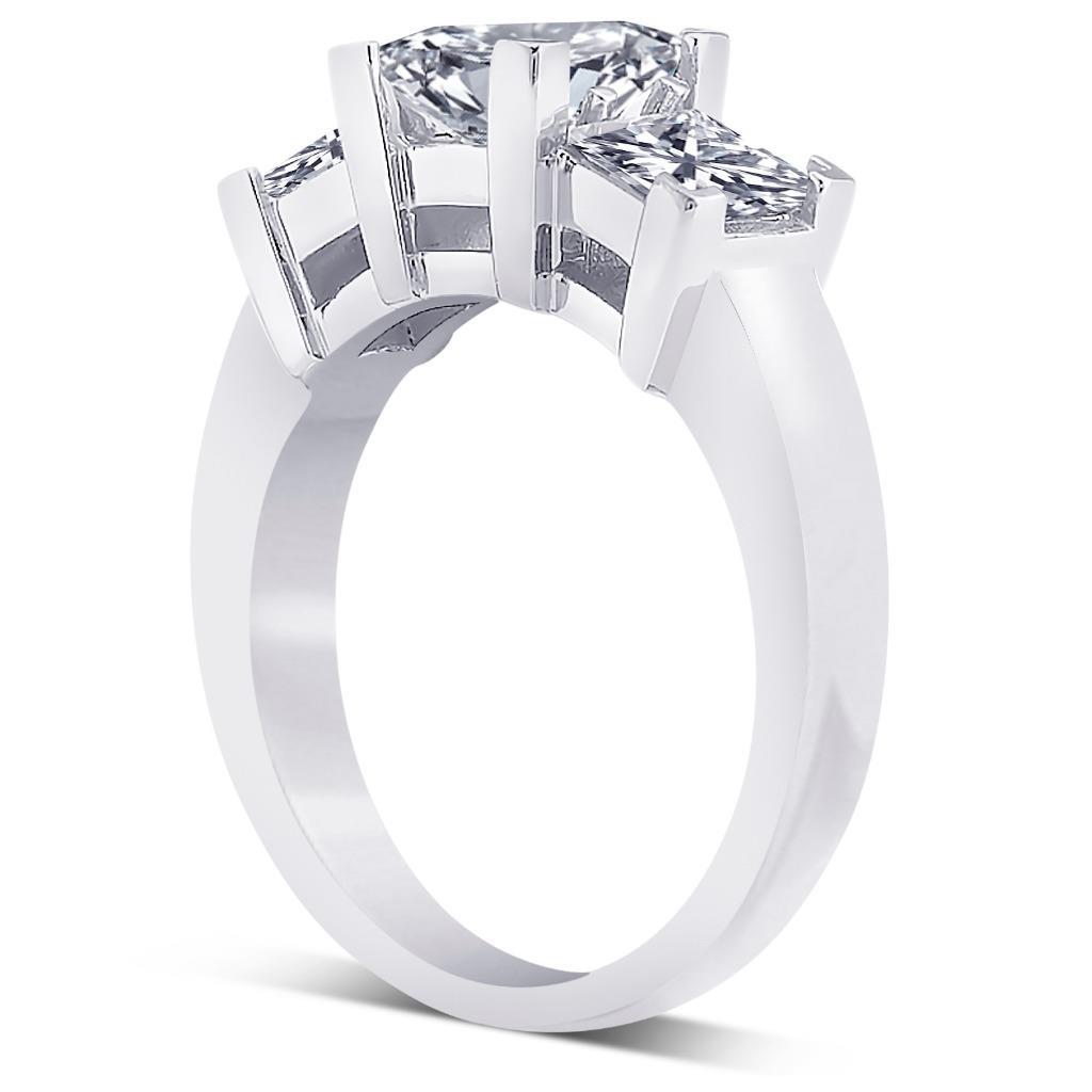 2 Karat Echt Diamanten Drei Steine Hochzeitstag Ring Princess Cut