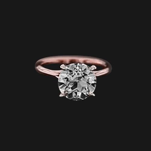 2 Karat Natürliche Diamant Ineinandergreifender Solitärring Alter Bergmann