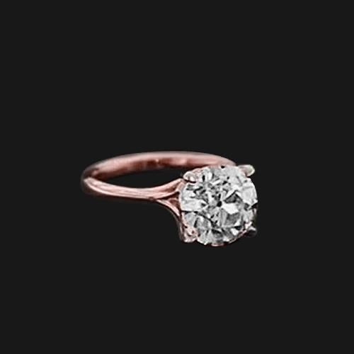 2 Karat Natürliche Diamant Ineinandergreifender Solitärring Alter Bergmann