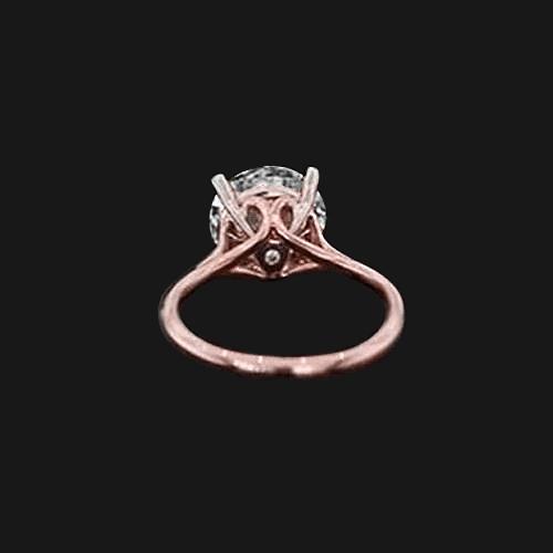 2 Karat Natürliche Diamant Ineinandergreifender Solitärring Alter Bergmann