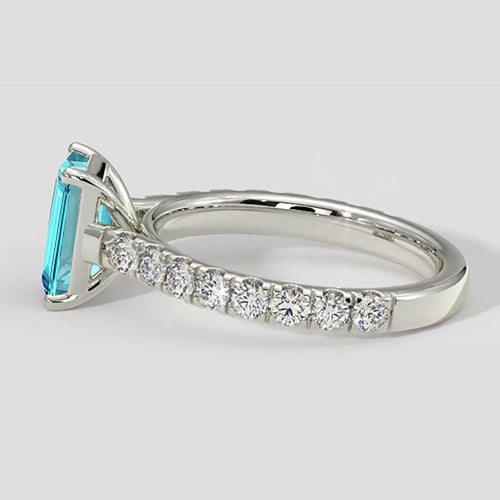2 Karat Paraiba-Ring im Smaragdschliff