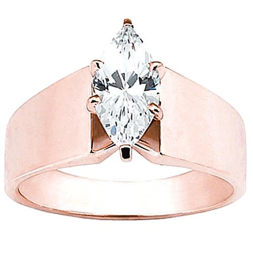 2 Karat Roségold Verlobungsring Mit Marquise-Echt Diamant