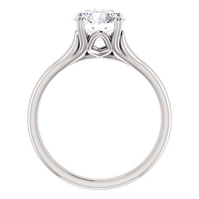 2 Karat Runder Natürliche Diamant Solitärring Weißgold 14K