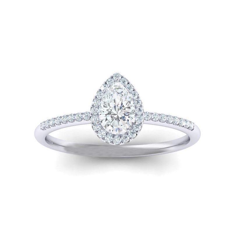 2,05 Karat Birne Halo Natürliche Diamantring Gold