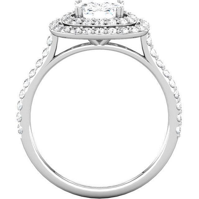 2,16 Karat Funkelndes Kissen Mit Runden Echt Diamanten Ehering Halo