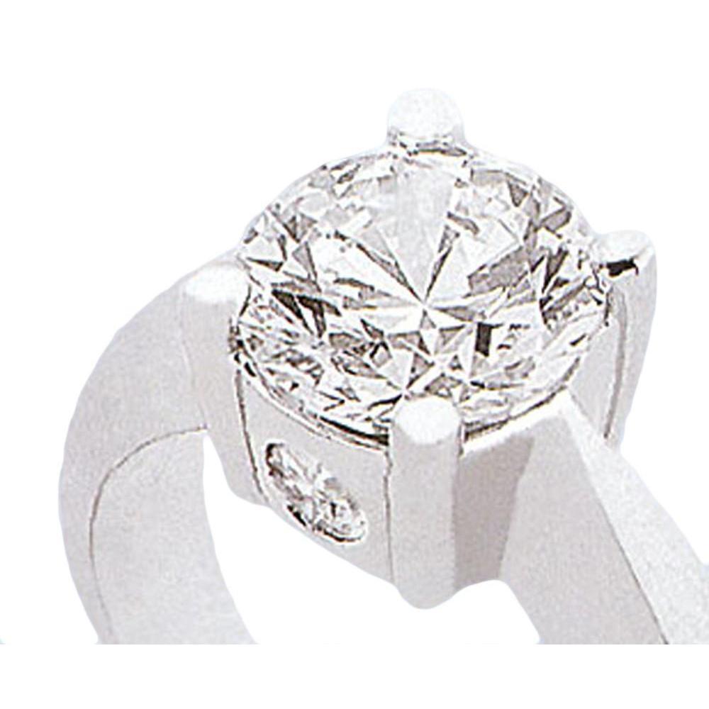2,20 Karat Runder Natürliche Diamant Drei Steine Jubiläumsring Weißgold 14K