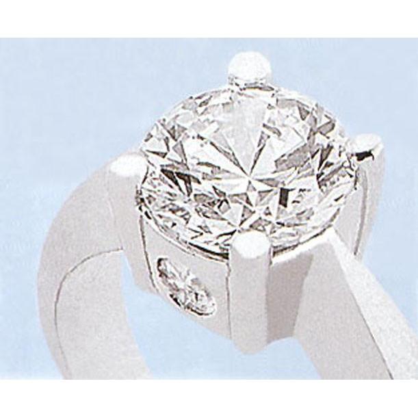 2,20 Karat Runder Natürliche Diamant Drei Steine Jubiläumsring Weißgold 14K