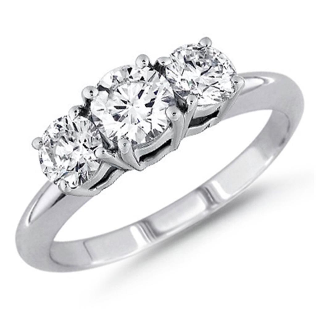 2,20 Karat Rundschliff Drei-Stein-Natürliche Diamant-Ehering-Schmuck
