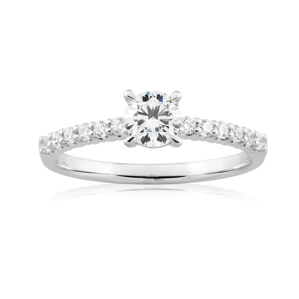 2,25 Ct Echt Diamant-Ehering Mit Akzent Im Rundschliff