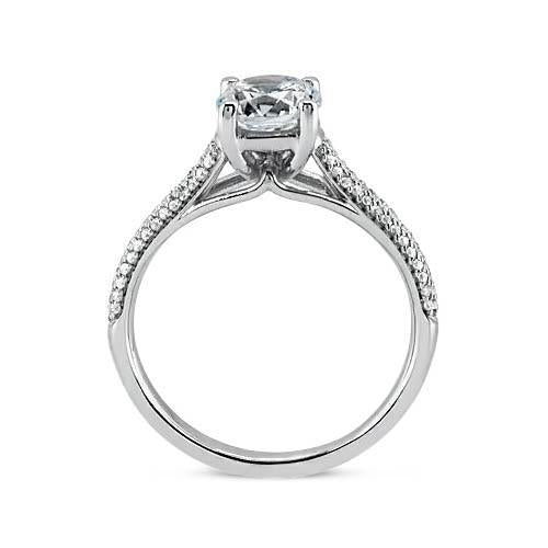 2,25 Ct Krappenbesatz Runder Brillant-Natürliche Diamant-Ring Mit Akzenten