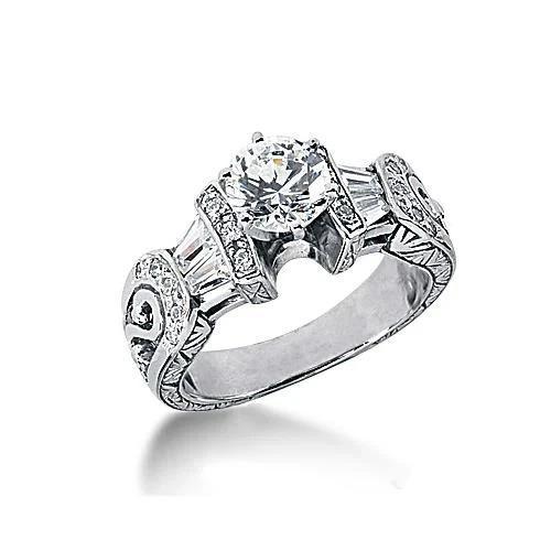 2,26 Ct Echt Diamanten Verlobungsring Vintage-Stil Schmuck