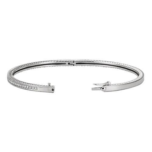2,40 Ct Runder Pave Set Natürliche Diamant Armreif 14K Weißgold