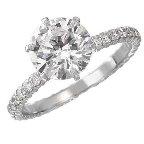 2,40 Karat Runder Natürliche Diamant Ehering Weißgold Dame Schmuck