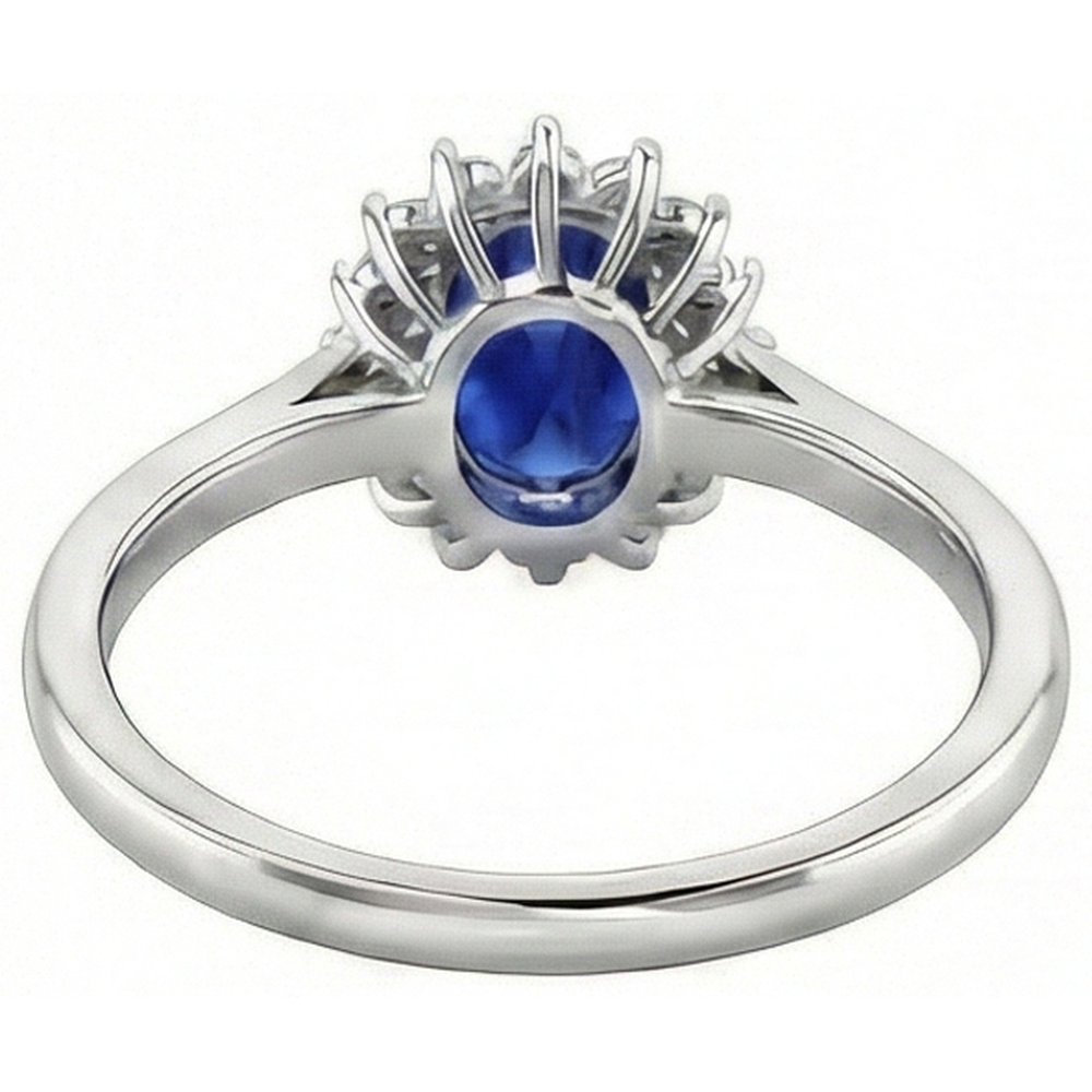 echter oval saphir 2.5Karat ring auf Weiß