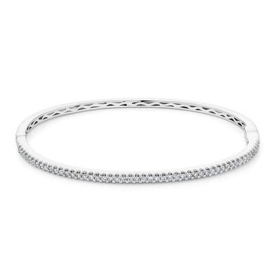 2,50 Ct Runden Echt Diamants Damenarmband 14K Weißgold