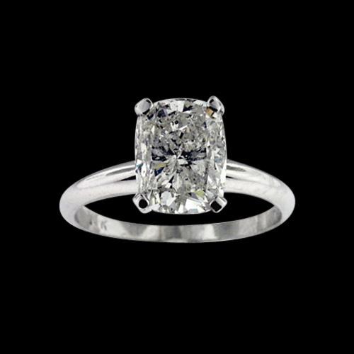 2,50 Karat Funkelnder Natürliche Diamant-Solitärring Im Kissen-Schliff