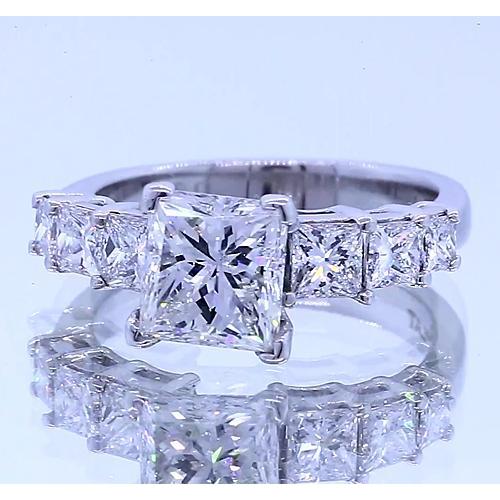 2,50 Karat Princess Cut Natürliche Diamant-Verlobungsring Schmuck Neu
