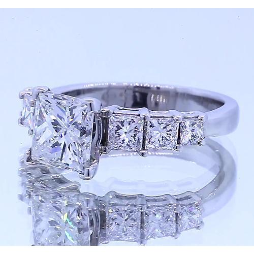 2,50 Karat Princess Cut Natürliche Diamant-Verlobungsring Schmuck Neu