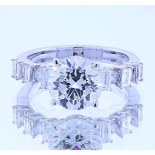 2,50 Karat Runder Natürliche Diamant 4 Zinken Set Verlobungsring Schmuck