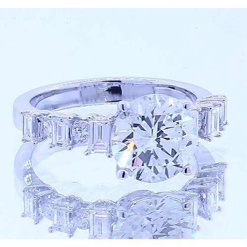 2,50 Karat Runder Natürliche Diamant 4 Zinken Set Verlobungsring Schmuck