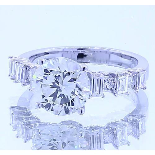 2,50 Karat Runder Natürliche Diamant 4 Zinken Set Verlobungsring Schmuck