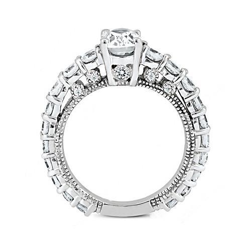2,51 Ct. Echt Diamant-Jubiläumsring Mit Akzenten