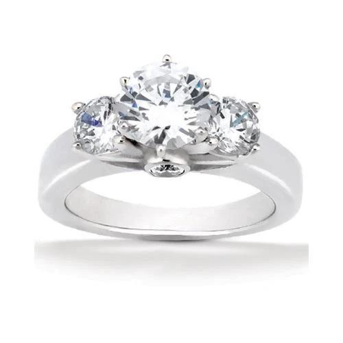 2,62 Karat F Vs1 Diamantring Natürliche Diamanten 3 Steinring