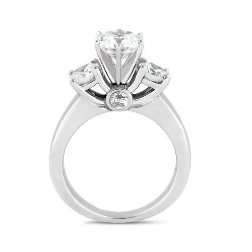 2,62 Karat F Vs1 Diamantring Natürliche Diamanten 3 Steinring