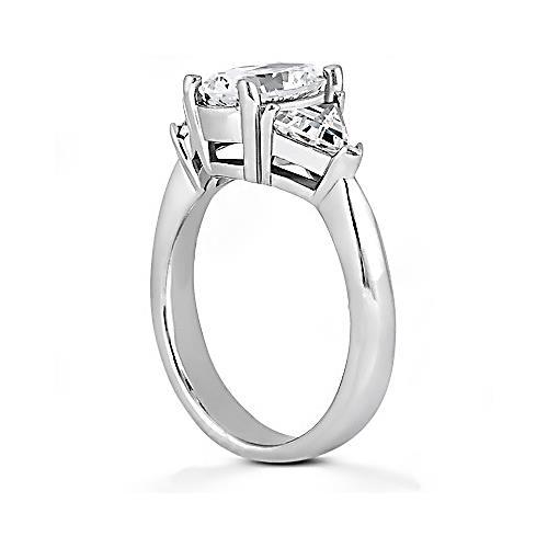 2,70 Ct. Big Echt Diamants Verlobungsring Drei Steine Schmuck Neu