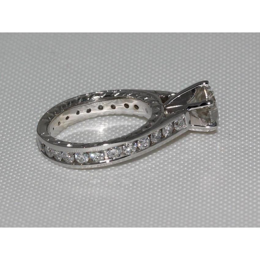 2,75 Karat Funkelnder Natürliche Diamant-Solitärring Mit Akzenten