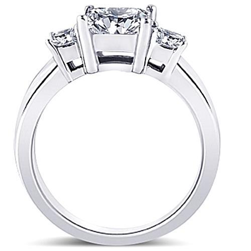 2,80 Karat Drei Steine Prinzessin Natürliche Diamanten Jubiläumsring Schmuck Neu