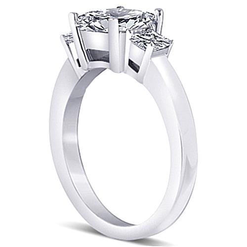2,80 Karat Drei Steine Prinzessin Natürliche Diamanten Jubiläumsring Schmuck Neu